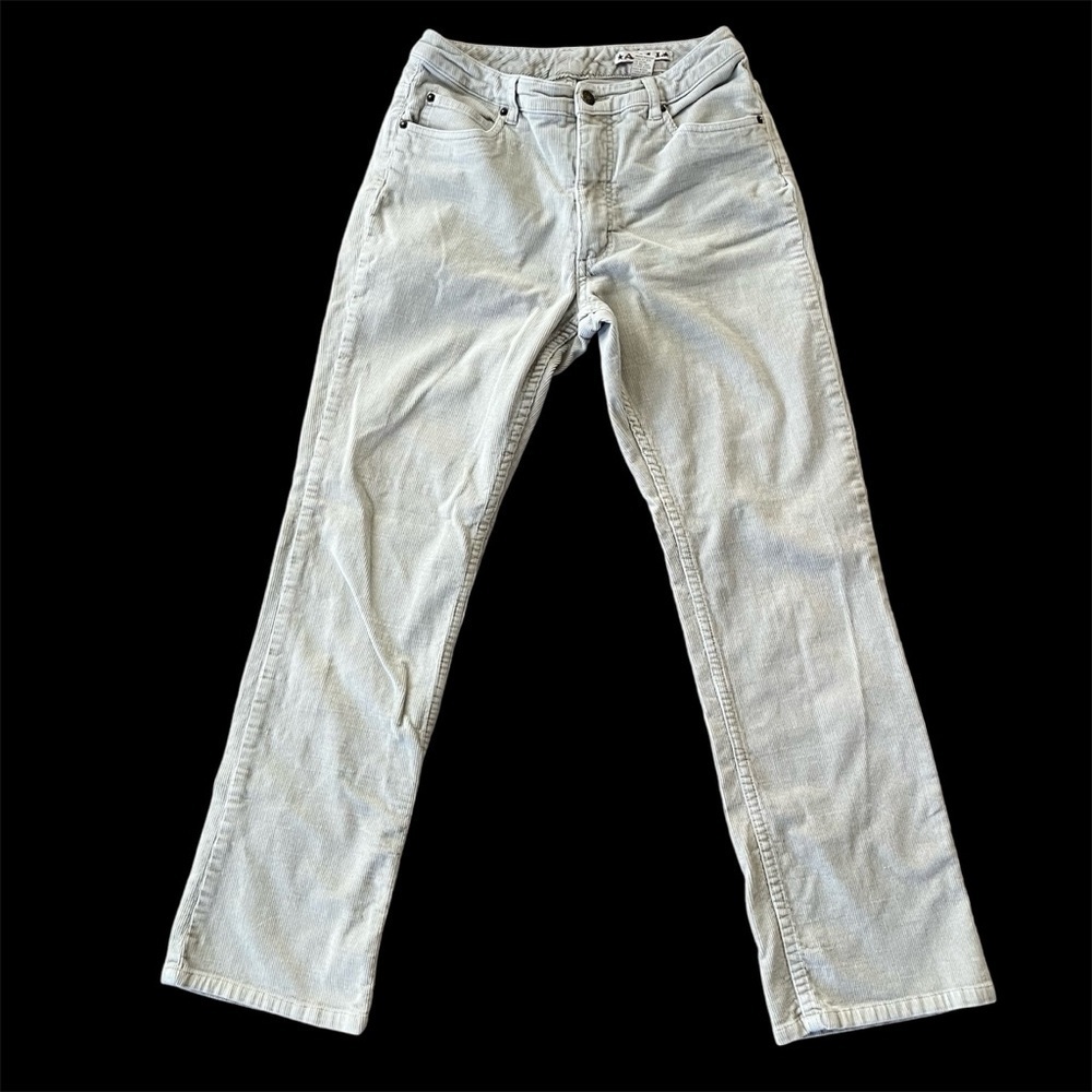 AMI Beige Cream Corduroy 5 Pocket Zip Fly Straight Leg Pants Mid Rise Size 8